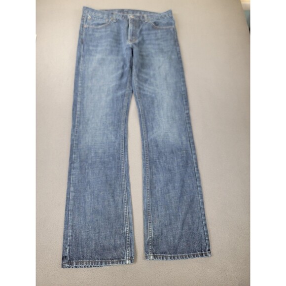 Levis 527 Mens Jeans 36x34 Blue Medium Wash Boot Cut Denim 5 Pocket Slim Fit - Picture 1 of 12